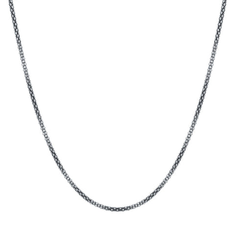 Sterling Silver 18 Inch Oxidised Tube Chain With Extender SC969OX_18