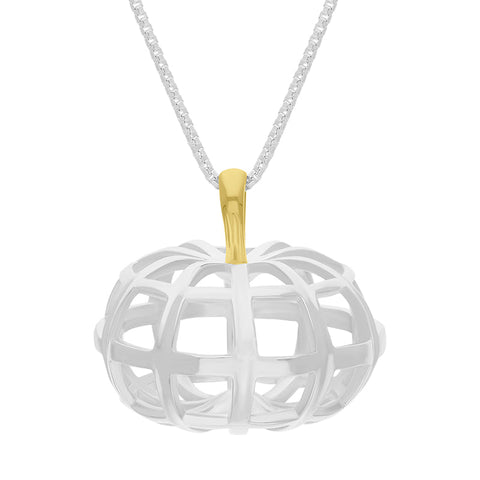 Sterling Silver 18ct Yellow Gold Plated Chatsworth Garden Pumpkin Large Pendant, P3652