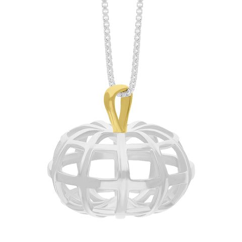 Sterling Silver 18ct Yellow Gold Plated House & Garden Pumpkin Large Pendant D