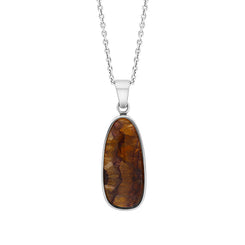 Sterling Silver Blue John Mother of Pearl Pendant Necklace D PUNQ0002494.