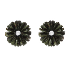 Sterling Silver Preseli Blue Stone Tuberose 10mm Stud Earrings, E671.