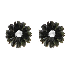 Sterling Silver Preseli Blue Stone Tuberose 6mm Stud Earrings, E2160.