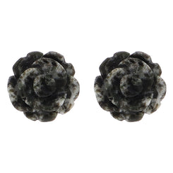 Sterling Silver Preseli Blue Stone Tuberose Flower 10mm Stud Earrings