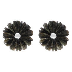 Sterling Silver Preseli Blue Stone Tuberose Daisy 8mm Stud Earrings, E2161.