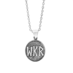 Sterling Silver Whitby Krampus Run Oval Pendant Necklace , P3699.