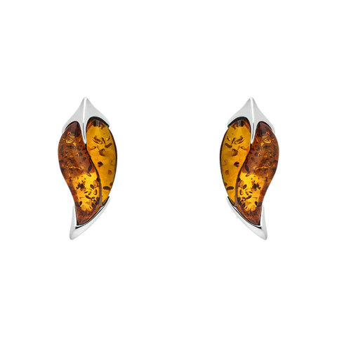 sterling-silver-amber-leaf-stud-Earrings-E1574