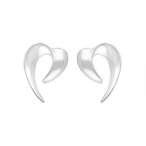 Sterling Silver Heart Spike Earrings E1974