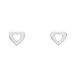 Sterling Silver Heart Stud Earrings D, E1971.