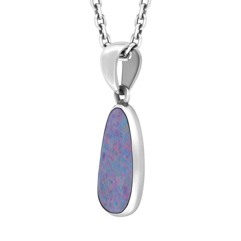 Sterling Silver Opal Doublet Abstract Necklace D