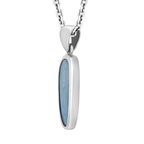Sterling Silver Opal Doublet Abstract Necklace D