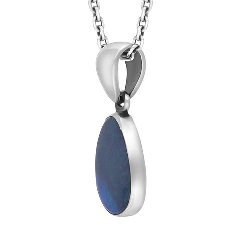 Sterling Silver Opal Doublet Abstract Necklace D