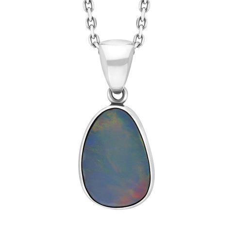 Sterling Silver Opal Doublet Abstract Necklace PUNQ0009534