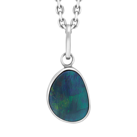 Sterling Silver Opal Doublet Abstract Necklace PUNQ0009538