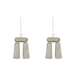 Sterling Silver Sarson 3 Stone Trilithon Earrings, E2293.