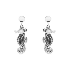 Sterling Silver Small Seahorse Drop Earrings, E1937