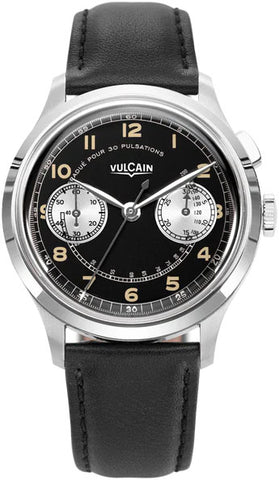 Vulcain Watch Monopusher Heritage Black White 650157A08.BAC201