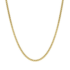 Yellow Gold Plated Sterling Silver 24 Inch Rounded Box Chain