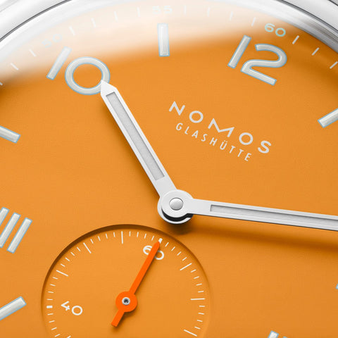 Nomos Glashutte Club Campus Future Orange Steel Back Watch