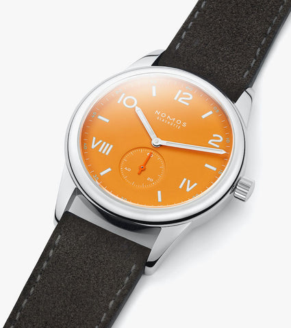 Nomos Glashutte Club Campus 38 Future Orange Steel Back Watch