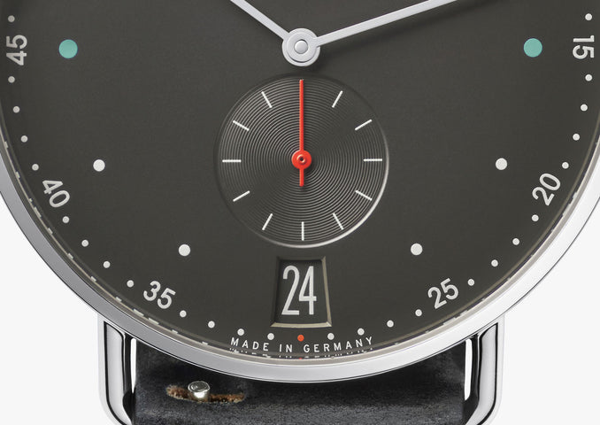 Nomos Glashutte Watch Metro 38 Datum Urban Black Sapphire Crystal