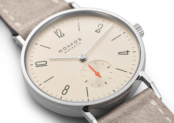 Nomos Glashutte Tangente 33 Champagne Steel Back Watch