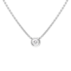 18ct White Gold 0.15ct Diamond Solitaire Pendant Necklace, BLC-296