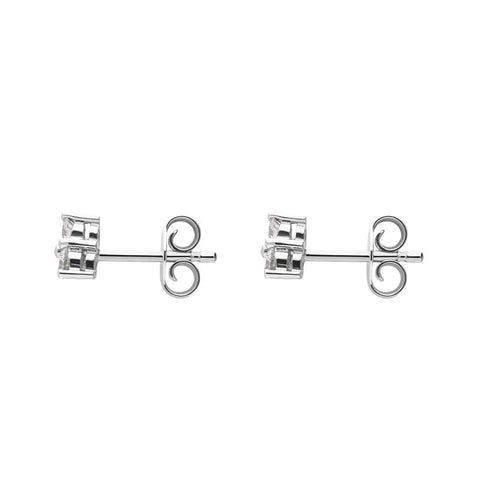 18ct White Gold 0.37ct Diamond Three Stone Stud Earrings, FEU-101.