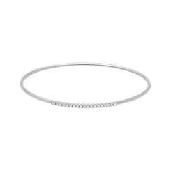 18ct White Gold 0.18ct Diamond Bangle BLC-104