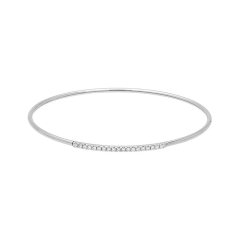 18ct White Gold 0.18ct Diamond Bangle BLC-104