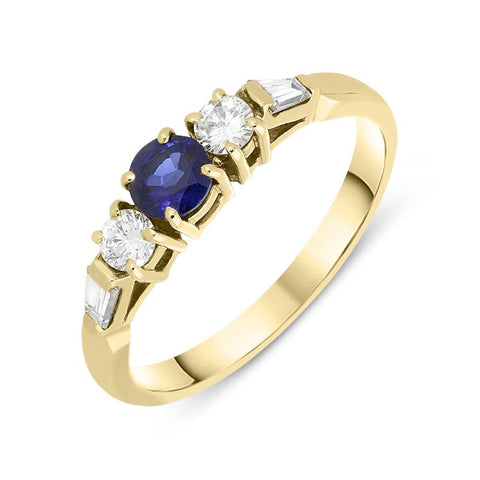 18ct Yellow Gold 0.35ct Sapphire Diamond Ring PJW-220
