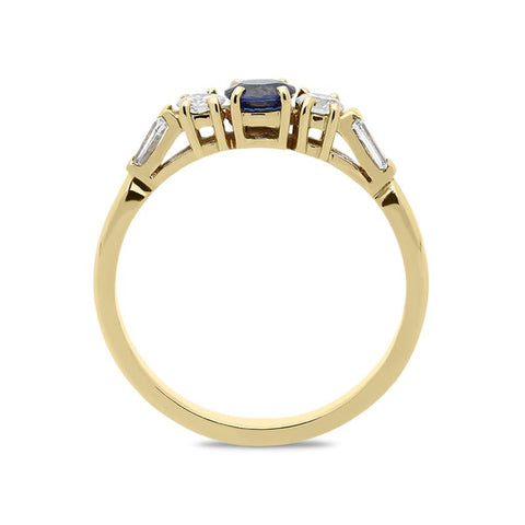 18ct Yellow Gold 0.35ct Sapphire Diamond Ring PJW-220