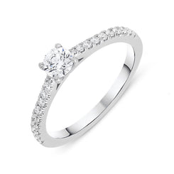 18ct White Gold 0.52ct Diamond Shoulder Ring BLC-077