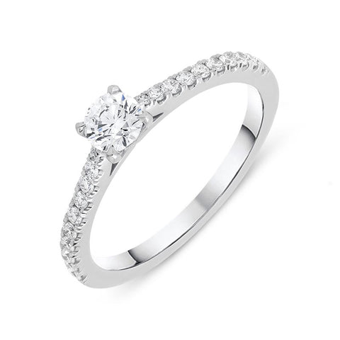 18ct White Gold 0.52ct Diamond Shoulder Ring BLC-077