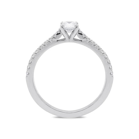 18ct White Gold 0.52ct Diamond Shoulder Ring BLC-077