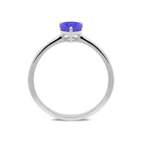 18ct White Gold 0.70ct Tanzanite Pear Cut Solitaire Ring. TS1048R.
