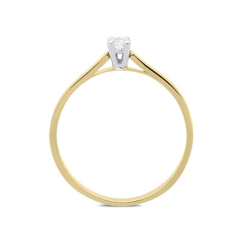 18ct Yellow Gold 0.11ct Brilliant Cut Diamond Solitaire Ring BLC-092