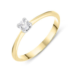 18ct Yellow Gold 0.15ct Brilliant Cut Diamond Solitaire Ring BLC-086