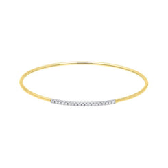 18ct Yellow Gold 0.18ct Diamond Bangle BLC-103