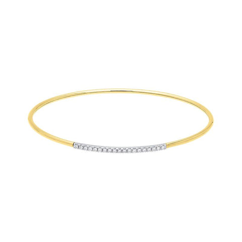 18ct Yellow Gold 0.18ct Diamond Bangle BLC-103