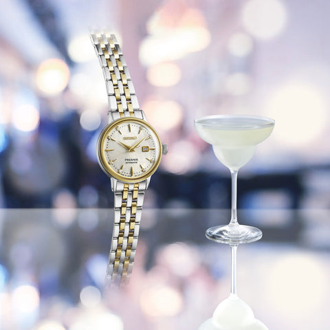Seiko Presage Cocktail Time White Lady Diamond Twist Watch