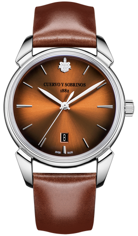 Cuervo y Sobrinos Watch Historiador Asturias Brown 3195.1AST
