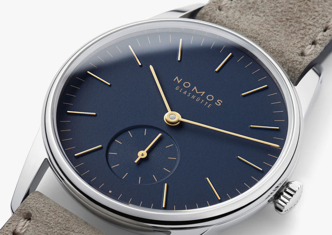 Nomos Glashutte Orion 33 Midnight Blue Sapphire Crystal Watch
