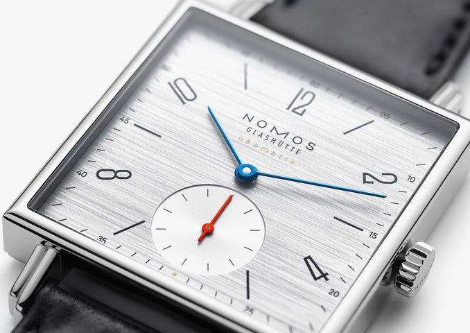 Nomos Glashutte Tetra Silvercut Sapphire Crystal Watch