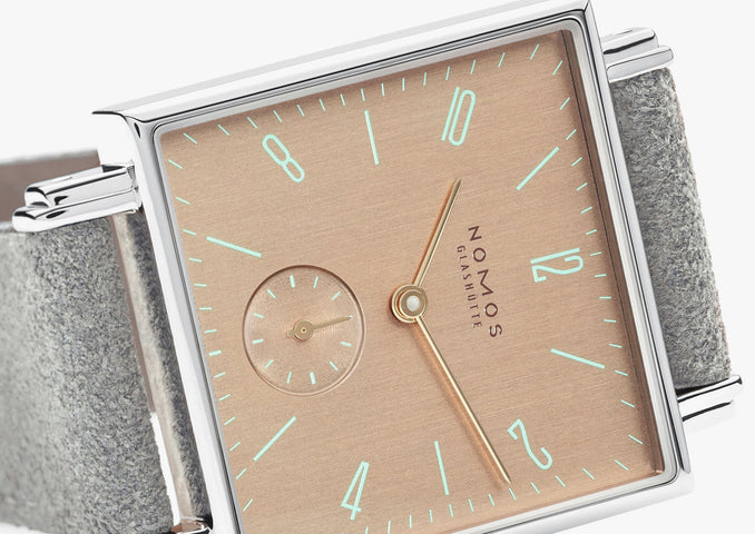 Nomos Glashutte Tetra Goldelse Sapphire Crystal Watch