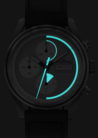 Fortis Stratoliner Cool Grey Aviator Strap Watch