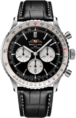 Breitling Watch Navitimer B01 Chronograph 46 Black Croc Folding Clasp AB0137211B1P1