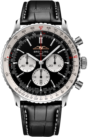 Breitling Watch Navitimer B01 Chronograph 46 Black Croc Folding Clasp AB0137211B1P1