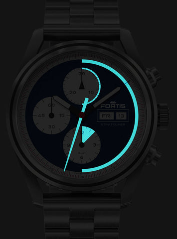 Fortis Stratoliner Blue Japan Bracelet Watch