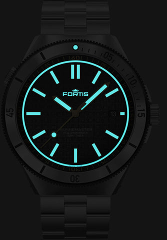 Fortis Marinemaster M 44 Black Resin Bracelet Watch