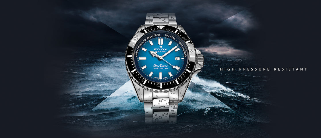 Edox Skydiver Neptunian Automatic 3 Hands Watch